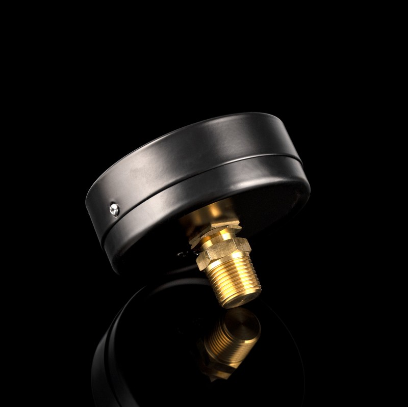 Манометр от 0 до 250 бар из углеродистой стали, D100мм, NPT 1/2, Штуцер сзади по центру Манометр от 0 до 250 бар из углеродистой стали, D100мм, NPT 1/2, Штуцер сзади по центру